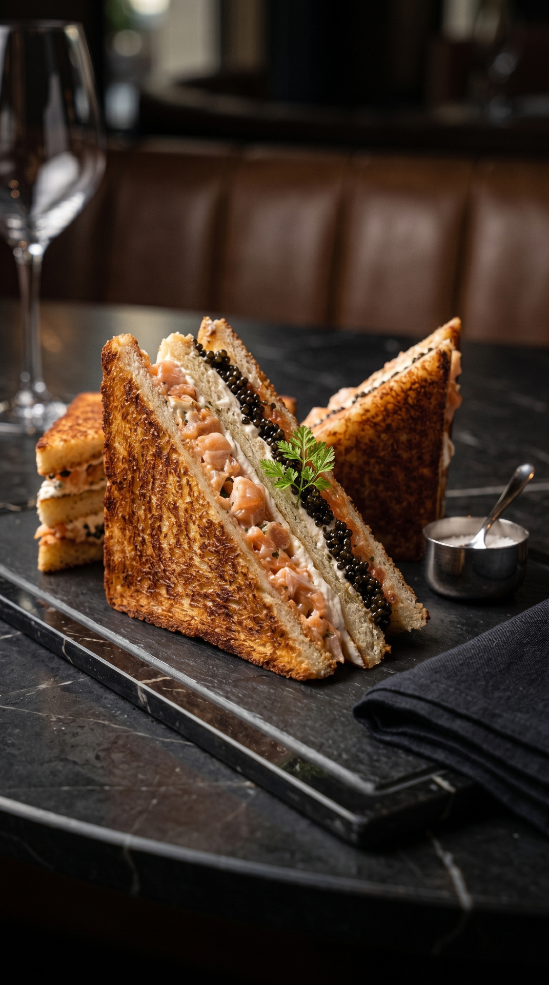 Sandwich con caviar
